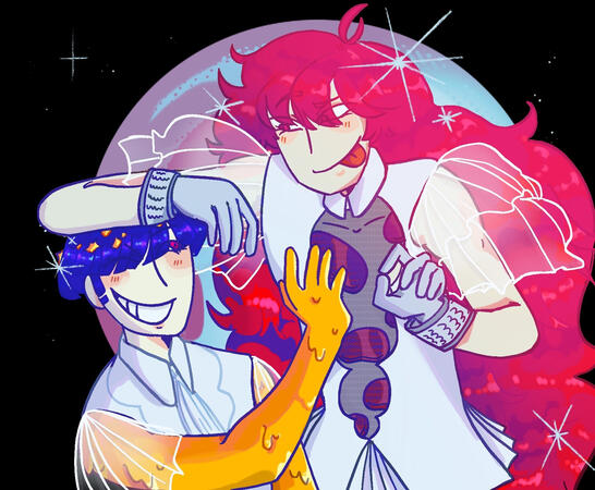 3/4 shaded + multiple characters